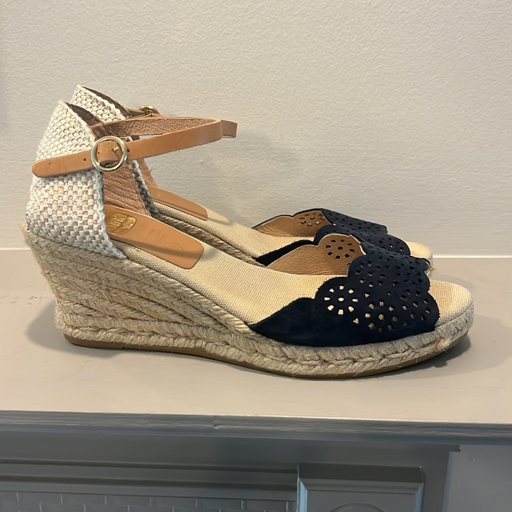 Kanna Navy and Tan Espadrille Sandals - Picture 3 of 7